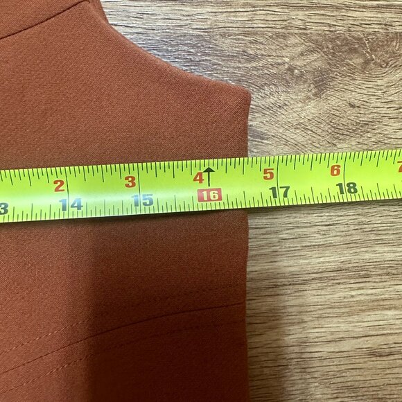 Simply Noelle - Women's Rust Orange High Neckline Sleeveless Dress - Size XS - Picture 7 of 7